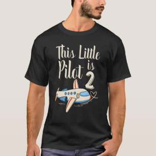 Kids 2 Year Old Boy Girl Aeroplane Pilot 2nd Birth T-Shirt