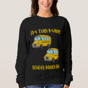 Kids 2 Year Old Boy School Bus Kids 2nd Birthday Sweatshirt