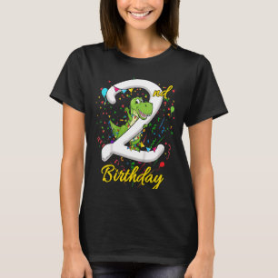 Kids 2 Year Old Boys Second Bday Rex 2nd Birthday T-Shirt