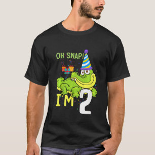 Kids 2 Year Old Crocodile Gator 2nd Birthday Party T-Shirt