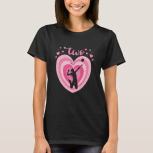 Kids 2 Year Old Cute Volleyball Birthday Girl 2nd T-Shirt