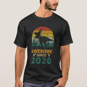 Kids 2 Year Old Dinosaur Awesome Since 2020 2nd Bi T-Shirt