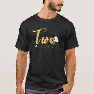 Kids 2 Year Old Girl Bee Themed 2nd Birthday Kids T-Shirt