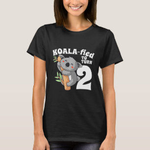 Kids 2 Year Old Koala Birthday Koalafied Girl Cute T-Shirt