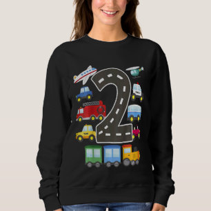 Kids 2 Year Old Transportation Birthday Car Train Sweatshirt