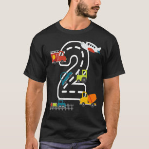 Kids 2 Year Old Transportation Birthday Car Train T-Shirt