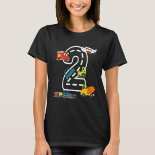 Kids 2 Year Old Transportation Birthday Car Train T-Shirt