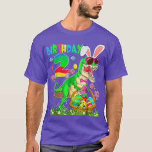Kids 2 Year Old TRe Dinosaur Easter Bunny Egg 2nd T-Shirt