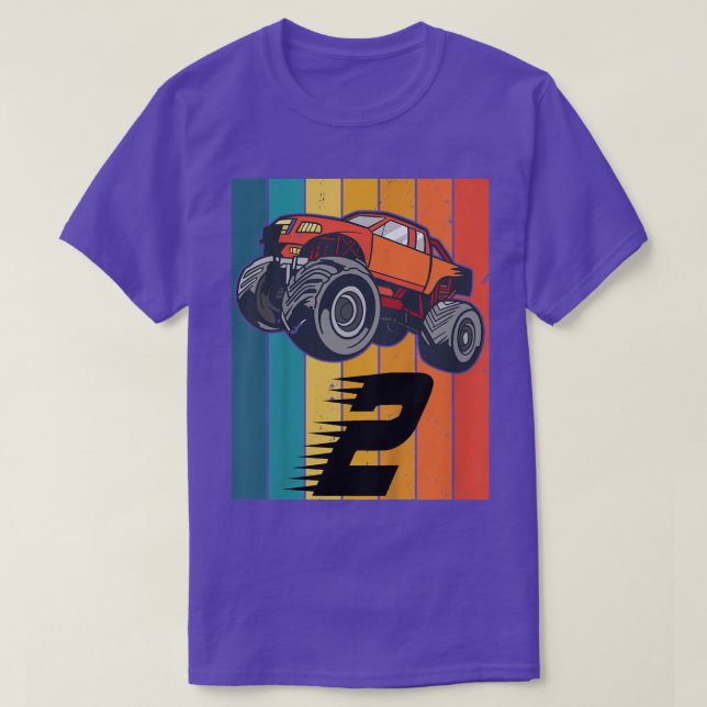 Kids 2 years monster truck boy car birthday  T-Shirt (Design Front)