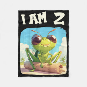 Kids 2 Years Old 2 Birthday Crickets Boy Girl Cric Fleece Blanket