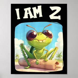 Kids 2 Years Old 2 Birthday Crickets Boy Girl Cric Poster