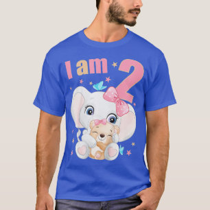 Kids 2 Years old 2 birthday outfit girl Elephant T-Shirt