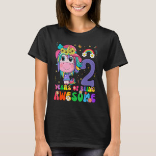 Kids 2 Years Old 2nd Birthday Girl Princess Unico T-Shirt
