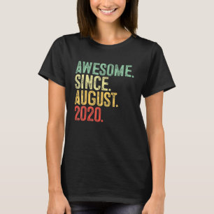 Kids 2 Years Old  Awesome Since August 2020 2th Bi T-Shirt