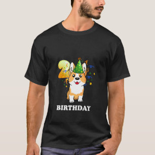 Kids 2 Years Old Kid 2nd Birthday Corgi Puppy Dog T-Shirt