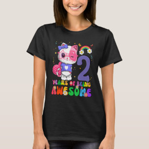 Kids 2 Years Old Teens 2nd Birthday Girl Awesome C T-Shirt