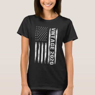 Kids 2 Years Old Vintage 2020 Usa Flag 2nd Birthda T-Shirt