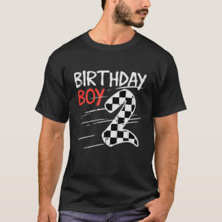 Kids 2nd Bday Racing Birthday Boy 2 Years Old Todd T-Shirt