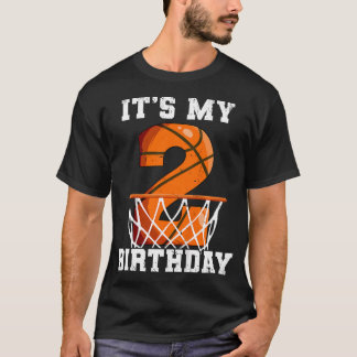Kids 2Nd Birthday Basketball T-Shirt