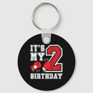 Kids 2nd Birthday Boxing Boy 2 Year Old Boxer Bday Key Ring