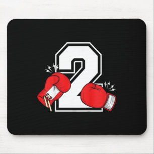 Kids 2nd Birthday Boxing Boy 2 Year Old Boxer Bday Mouse Pad