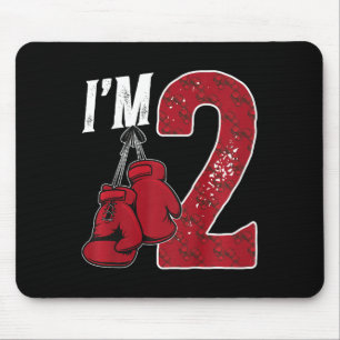 Kids 2nd Birthday Boxing Boy Two Year Old Boxer Mouse Pad