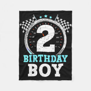 Kids 2nd birthday boy 2 second race car birthday fleece blanket