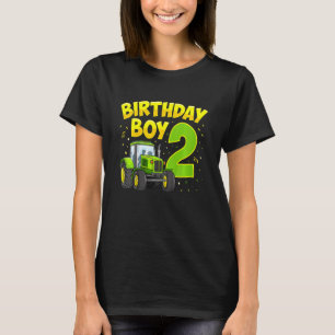Kids 2nd Birthday Boy 2 Year Old Farm Truck Tracto T-Shirt