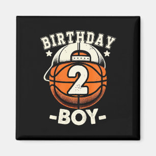 Kids 2nd Birthday Boy 2 Year Old Sketll Theme Deco Magnet