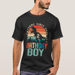 Kids 2nd Birthday Boy Awesome Since 2020 2 Year Ol T-Shirt