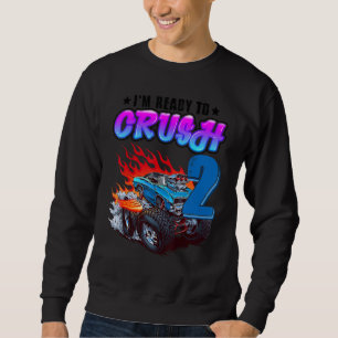 Kids 2nd Birthday Boy Blaze Car 2 Year Old Monster Sweatshirt