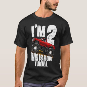 Kids 2nd Birthday Boy  Monster Truck Rule Jam  Two T-Shirt