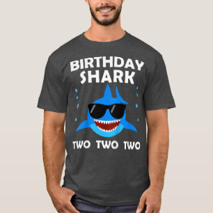 Kids 2nd Birthday Boy Shark Two Matching Party Gif T-Shirt