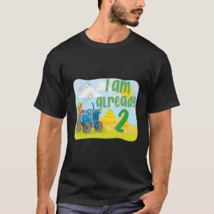 Kids  2nd Birthday Boy Tractor 2 Years T-Shirt