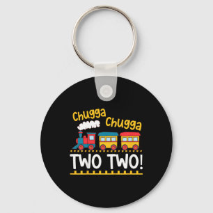 Kids 2nd Birthday Boy Train Chugga Chugga Two Two Key Ring