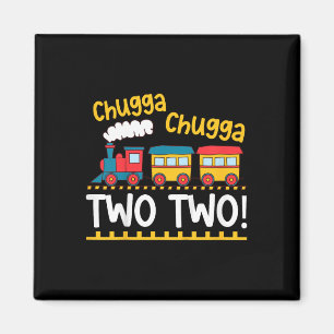 Kids 2nd Birthday Boy Train Chugga Chugga Two Two  Magnet