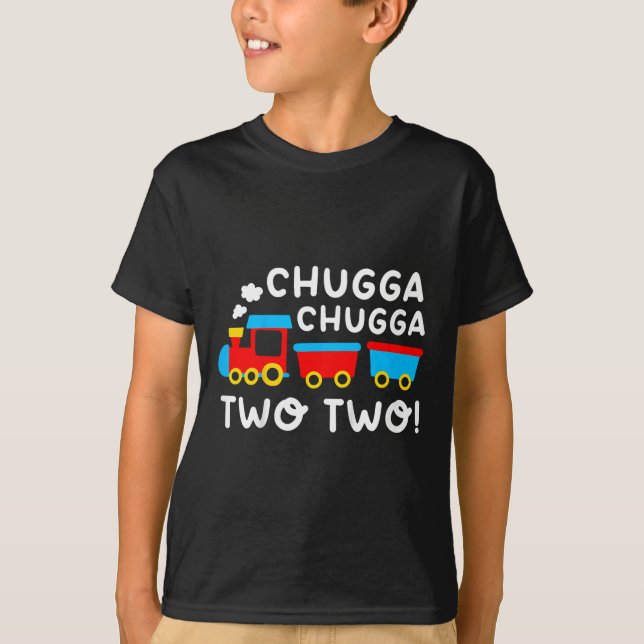Kids 2nd Birthday Boy Train Chugga Chugga Two Two  T-Shirt (Front)