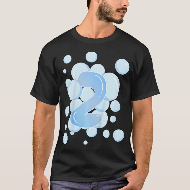 Kids 2Nd Birthday Bubble Themed Birthday Party T-Shirt (Front)