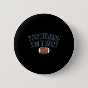 Kids 2nd Birthday Football Player Touchdown Im Two 6 Cm Round Badge