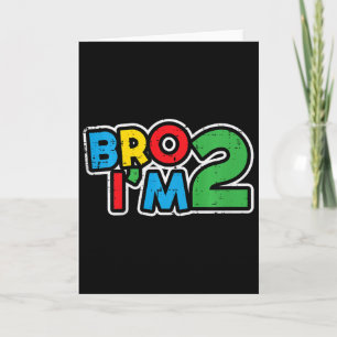 Kids 2nd Birthday Gamer Bro Im 2 Retro Bday Toddle Card