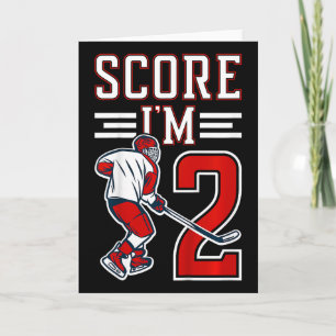 Kids 2nd Birthday Ice Hockey Boy Two Year Old Ice Card