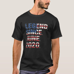 Kids 2nd Birthday Legend Since June 2020 Usa Flag  T-Shirt