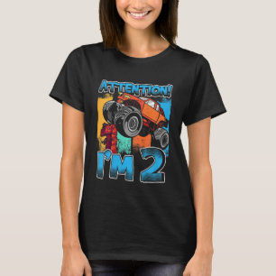 Kids 2nd Birthday, Monster Truck, I'm 2 Years Old T-Shirt