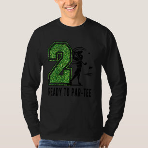 Kids 2nd Birthday Party Golfer Boy Two Year Old Go T-Shirt