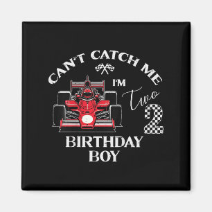 Kids 2nd Birthday Race Car Bday Boy Cant Catch Me  Magnet