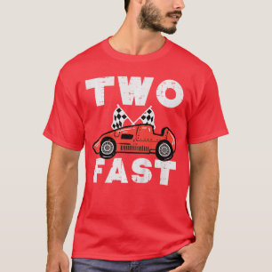Kids 2nd Birthday Race Two Fast 2 Year Old Bday Bo T-Shirt