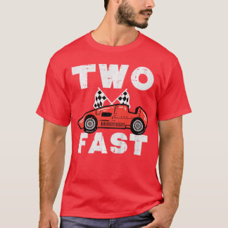 Kids 2nd Birthday Race Two Fast 2 Year Old Bday Bo T-Shirt