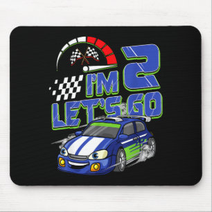 Kids 2nd Birthday Racing Car 2 Year Old Boys Party Mouse Pad