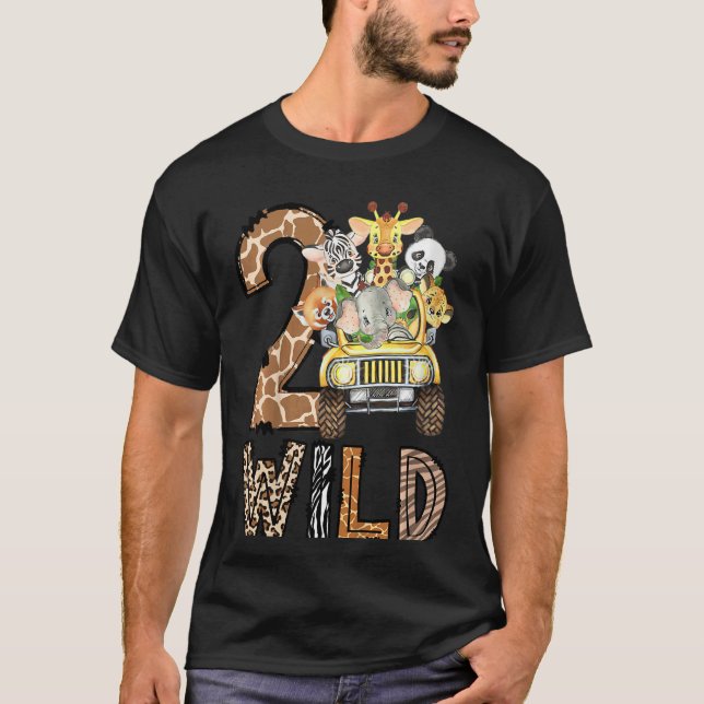 Kids 2nd Birthday Safari Two Wild Zoo Birthday Saf T-Shirt (Front)