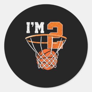 Kids 2nd Birthday Shirt Boy Sketll Kids Two Year O Classic Round Sticker